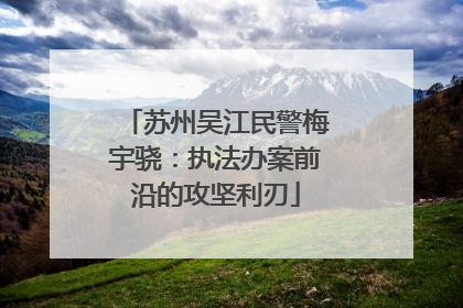 苏州吴江民警梅宇骁：执法办案前沿的攻坚利刃