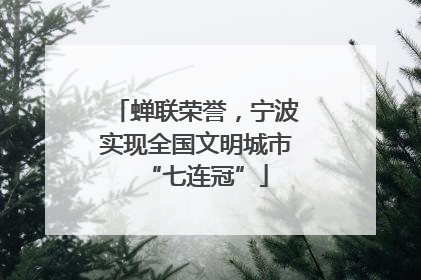 蝉联荣誉，宁波实现全国文明城市“七连冠”
