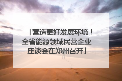 营造更好发展环境！全省能源领域民营企业座谈会在郑州召开