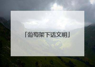 葡萄架下话文明