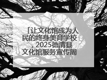 让文化馆成为人民的终身美育学校，2025德清县文化馆服务宣传周圆满落幕