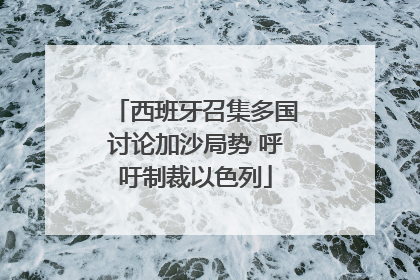 西班牙召集多国讨论加沙局势 呼吁制裁以色列