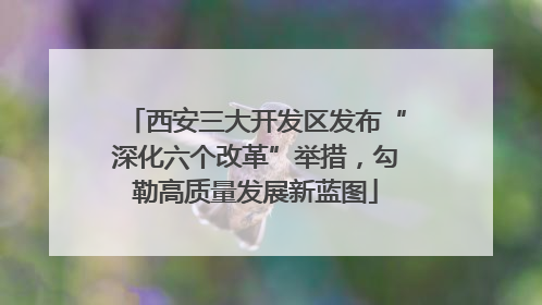 西安三大开发区发布“深化六个改革”举措，勾勒高质量发展新蓝图