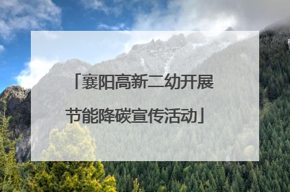 襄阳高新二幼开展节能降碳宣传活动