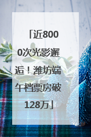近8000次光影邂逅！潍坊端午档票房破128万