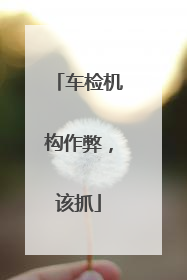 车检机构作弊，该抓