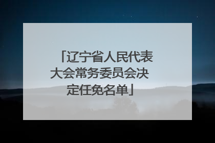 辽宁省人民代表大会常务委员会决定任免名单