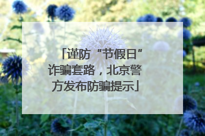 谨防“节假日”诈骗套路，北京警方发布防骗提示