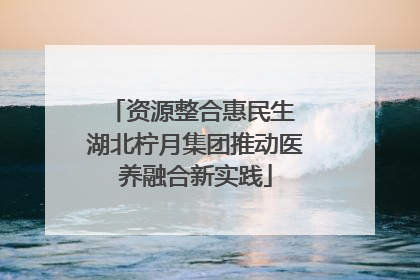 资源整合惠民生 湖北柠月集团推动医养融合新实践