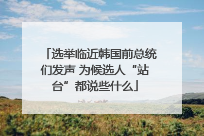 选举临近韩国前总统们发声 为候选人“站台”都说些什么