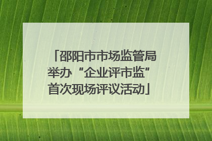 邵阳市市场监管局举办“企业评市监”首次现场评议活动