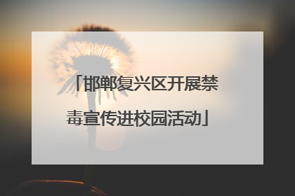 邯郸复兴区开展禁毒宣传进校园活动