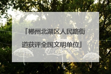 郴州北湖区人民路街道获评全国文明单位