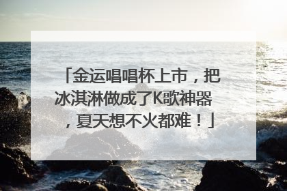 金运唱唱杯上市，把冰淇淋做成了K歌神器，夏天想不火都难！