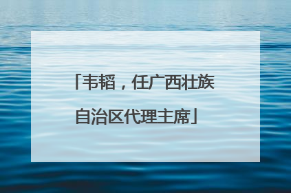 韦韬，任广西壮族自治区代理主席