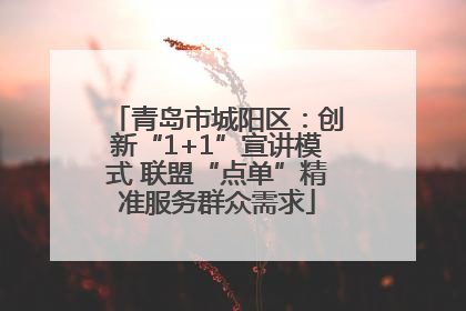 青岛市城阳区：创新“1+1”宣讲模式 联盟“点单”精准服务群众需求