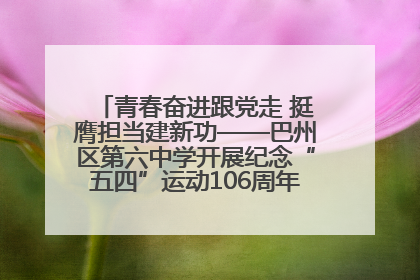 青春奋进跟党走 挺膺担当建新功——巴州区第六中学开展纪念“五四”运动106周年主题团日活动暨新团员入团仪式