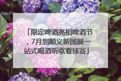 限定啤酒亮相啤酒节，7月到顺义新国展一站式喝酒听歌看球赛