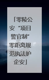 零陵公安“项目警官制”零距离规范执法护企安