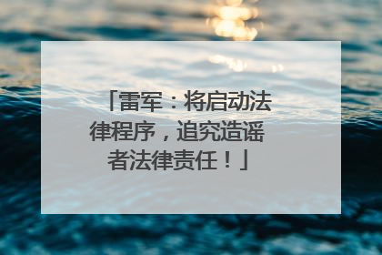 雷军：将启动法律程序，追究造谣者法律责任！