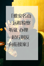 雅安名山：远程检察听证 办理一起行刑反向衔接案