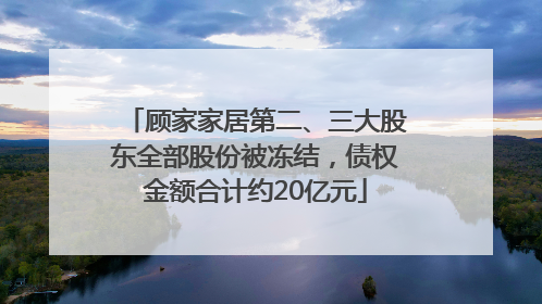 顾家家居第二、三大股东全部股份被冻结，债权金额合计约20亿元