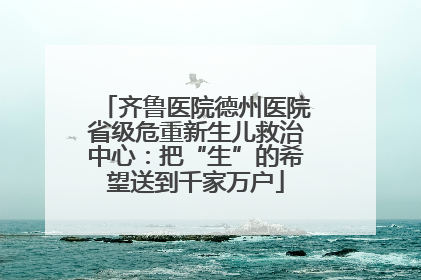 齐鲁医院德州医院省级危重新生儿救治中心：把“生”的希望送到千家万户