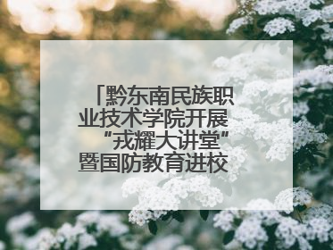 黔东南民族职业技术学院开展“戎耀大讲堂”暨国防教育进校园宣讲活动