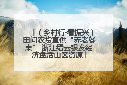 （乡村行·看振兴）田间农货直供“养老餐桌” 浙江缙云银发经济盘活山区资源