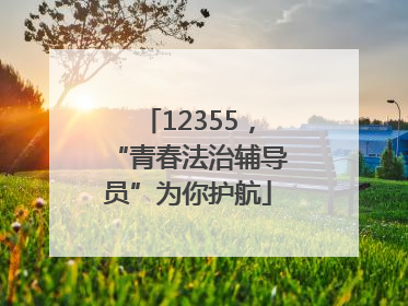 12355，“青春法治辅导员”为你护航