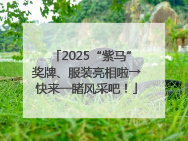 2025“紫马”奖牌、服装亮相啦→快来一睹风采吧！