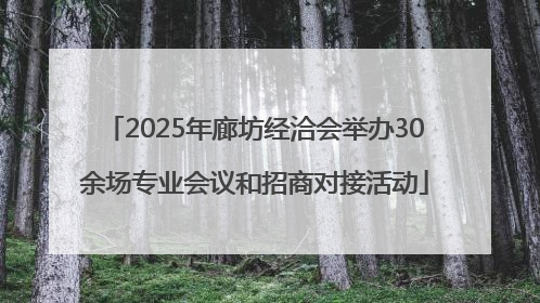 2025年廊坊经洽会举办30余场专业会议和招商对接活动