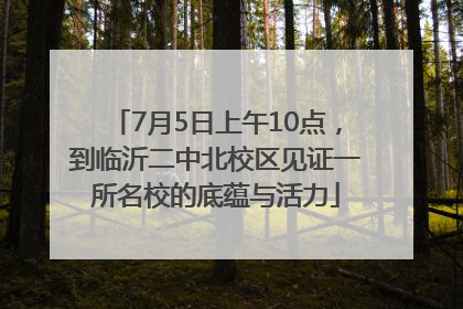 7月5日上午10点，到临沂二中北校区见证一所名校的底蕴与活力