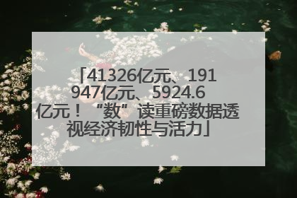 41326亿元、191947亿元、5924.6亿元！“数”读重磅数据透视经济韧性与活力