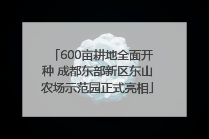 600亩耕地全面开种 成都东部新区东山农场示范园正式亮相